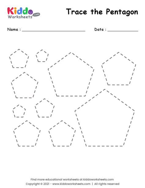 Free Printable Tracing Shape Pentagon Worksheet Kiddoworksheets