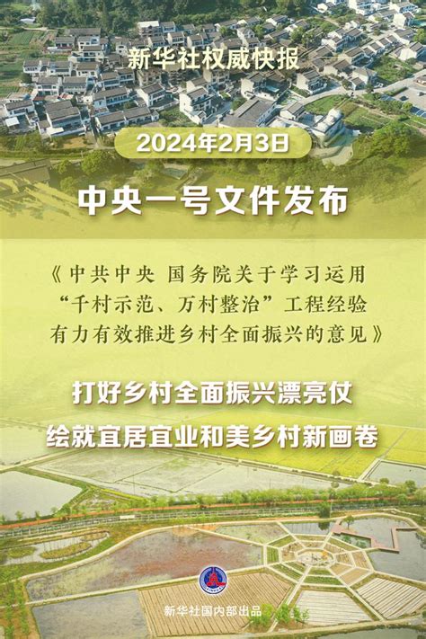 新華社權威快報丨2024年中央一號文件發佈時政要聞台灣網