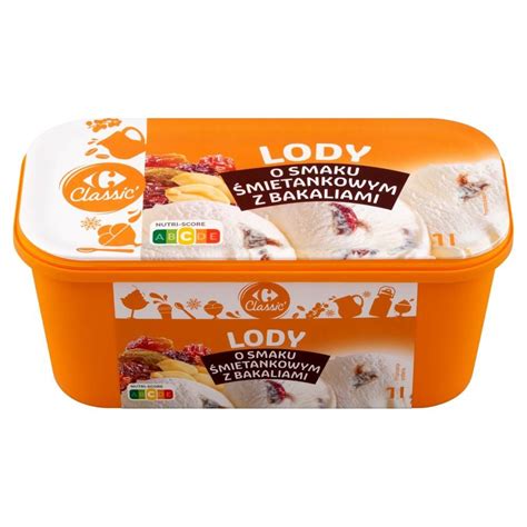 Carrefour Classic Lody o smaku śmietankowym z bakaliami 1 l Zakupy