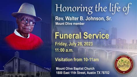 Rev Walter B Johnson Sr Funeral July 28 2023 YouTube