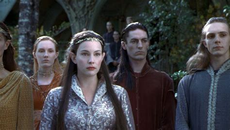 THE ELVES INCLUDING ARWEN WATCH THE FELLOWSHIP LEAVE RIVENDELL Lord