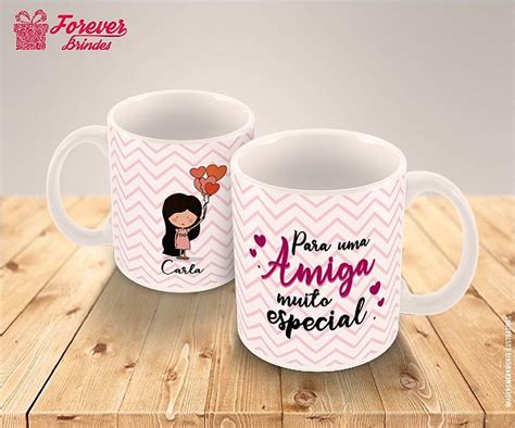 Caneca de Porcelana Aniversário Amigas FOREVER BRINDES