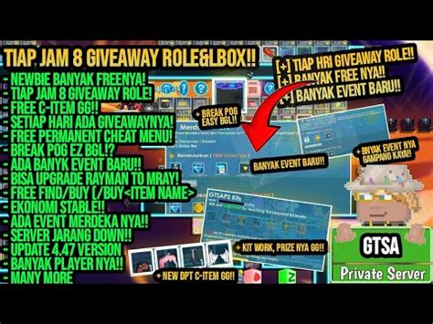 SETIAP JAM 8 GIVEAWAY ROLE NEW GTPS 2024 VERSI 4 47 GROWTOPIA