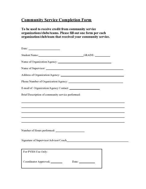 44 Printable Community Service Forms Ms Word Templatelab