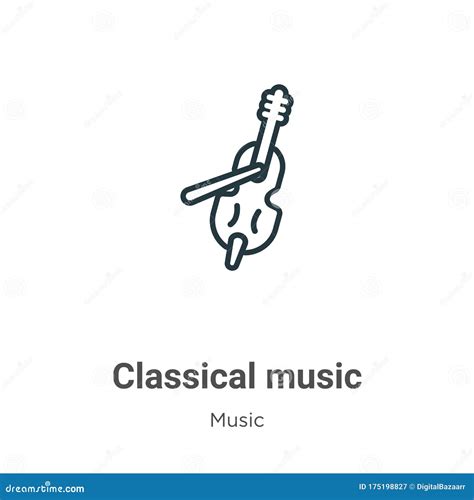 Classical Music Outline Vector Icon Thin Line Black Classical Music