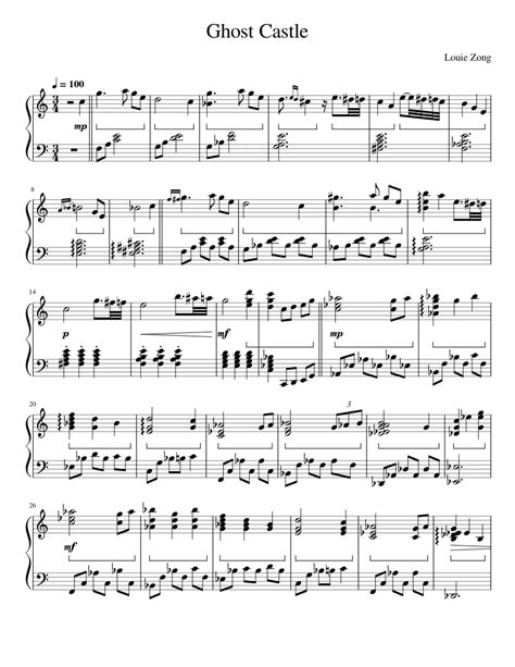 Ghost Castle Louie Zong Sheet Music For Piano Solo