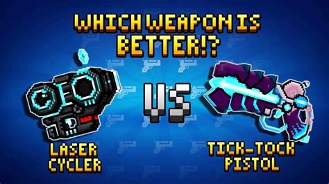 Pixel Gun D Laser Cycler Vs Tick Tock Pistol Youtube