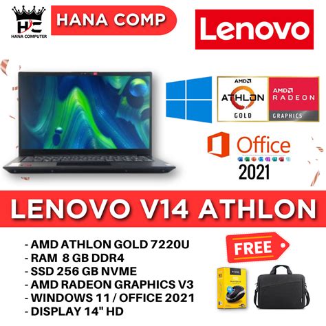 Jual Laptop Lenovo V Amd Athlon Gold U Ram Gb Ssd Gb Nvme