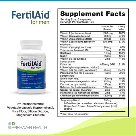 Fertilaid For Men Male Fertility Supplement Count Motility And