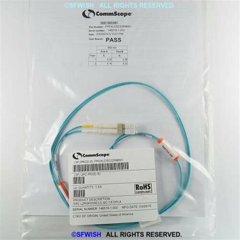 NEW CommScope Lazrspeed 550 LC To SC Fiber Optic Patch Cord 1 6mm