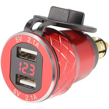 Alamor V V A Voltmeter Red Motorcycle Dual Usb Din Socket Pour