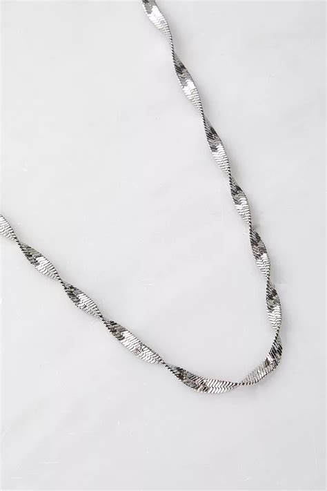 Silver Twist Chain Necklace Urban Outfitters Uk