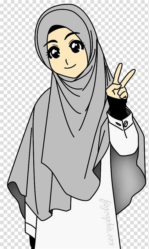 Girl Wearing Hijab Scarf Animated Hijab Muslim Islam Drawing Cartoon