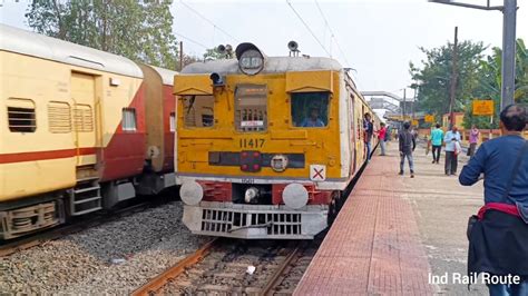 Dangerous Train Crossing At Railway Station Bandel Katwa Emu Local