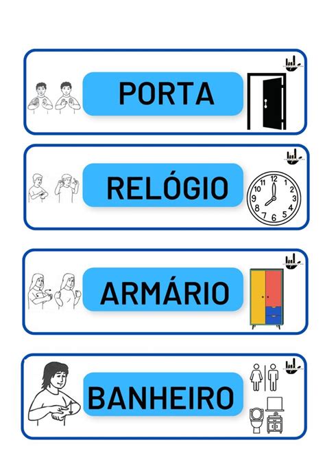 Etiquetas Em Libras Libra Sala De Aula Atividades Em Libras