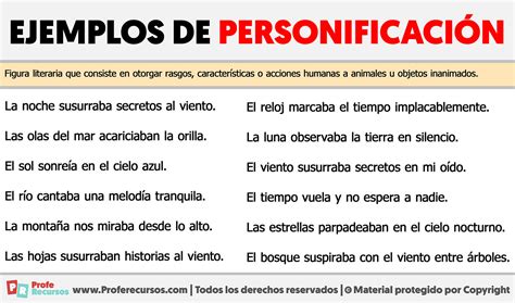 Ejemplos de Personificación