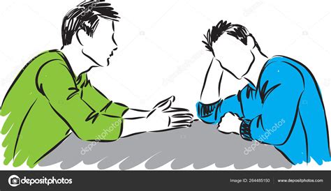 Two Man Talking Together Vector Illustration Stock Vector By MoniQcCa