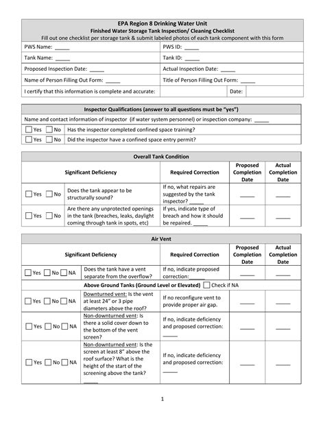 Drinking Water Storage Tank Inspection Reporting Pdf Form Formspal