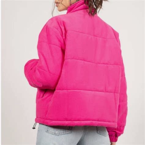 Hot Pink Puffer Jacket Gem