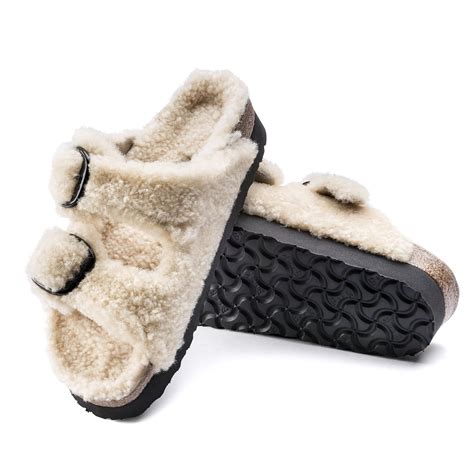 Arizona Big Buckle Shearling Shearling Teddy Eggshell Birkenstock