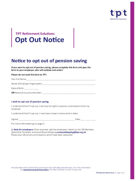 Sample Letter To Opt Out Of Pension Scheme Fill Out And Sign Online Dochub