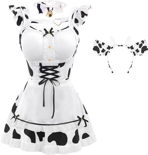 Rolemix Cow Maid Cosplay Costume Anime Cow Dress For Women