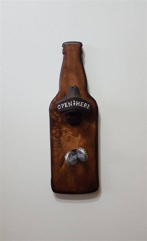 Hand Crafted Solid Pine Bottle Opener Wood Bottle Opener With