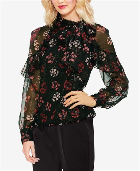 Vince Camuto Ruffled Floral Top Macys