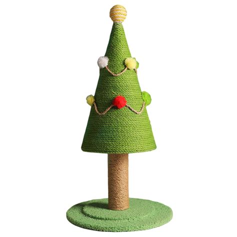 Cooll Cat Scratching Board Christmas Tree Shape Cat Grab Column Natural