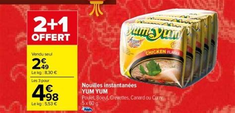 Promo Nouilles Instantan Es Yum Yum Chez Carrefour