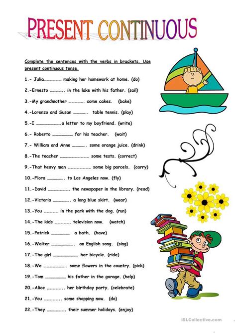 Present Continuous Tense Worksheet Grade 2