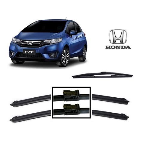 Kit 3 Palhetas Limpador De Parabrisa Dianteiro Traseiro Honda Fit Ano