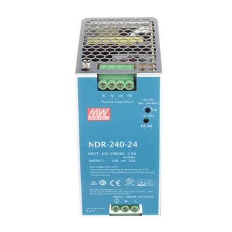 MEAN WELL NDR 240 24 Power Supply AC DC 24V 10A 100 264V In