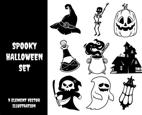 Set Of Spooky Halloween Element 30530244 Vector Art At Vecteezy