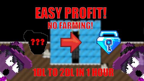 LAZY PROFIT 1 DL IN 1 HOUR NO FARMING 2021 GROWTOPIA PROFIT METHOD