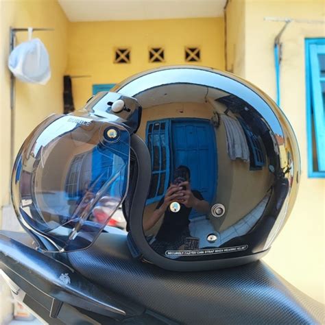 Jual HELM BOGO DEWASA RETRO FULL LEHER SNI PRIA WANITA KACA CEMBUNG