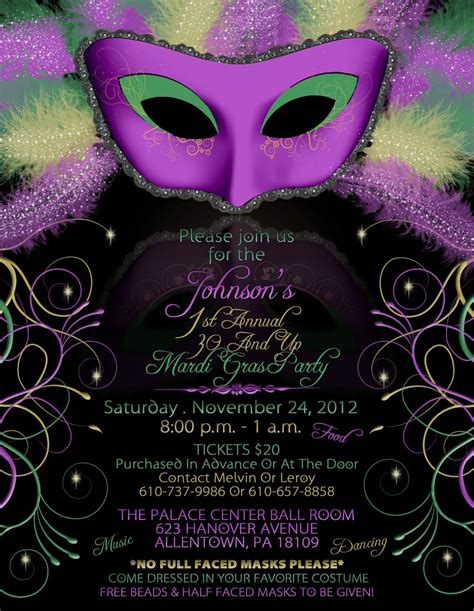 Free Printable Mardi Gras Invitations - Free Printable