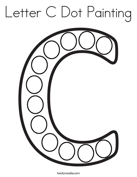 Letter C Dot Painting Coloring Page Twisty Noodle Letter C Crafts