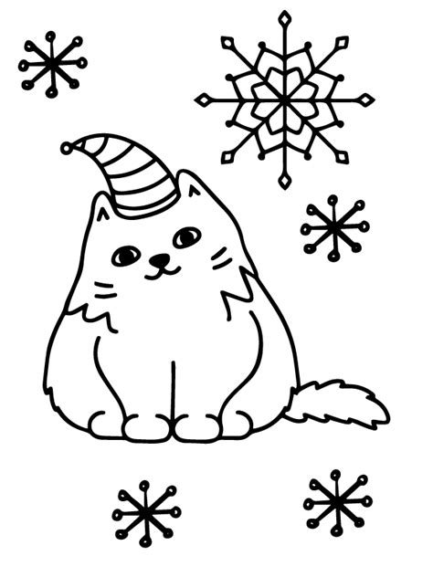 Pusheen Christmas Coloring Page