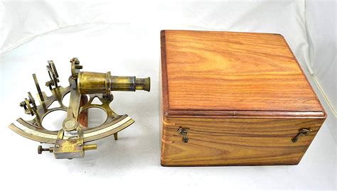 Nautical 6 Inch Brass Sextant Collectible Astrolabe Maritime With Wooden Box Medieval Replicas