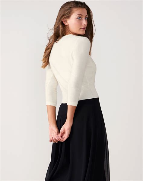 Soft White Cashmere Cropped Cardigan Pure Collection