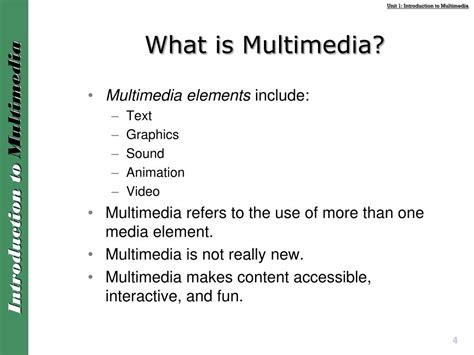 Ppt Unit Introduction To Multimedia Powerpoint Presentation Free