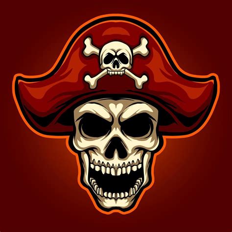 Head Pirate Skull Mascot Illustration Vector Art At Vecteezy