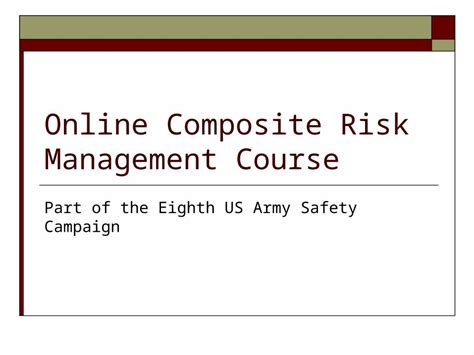 PPT Online Composite Risk Management Course Part Of The Eighth US