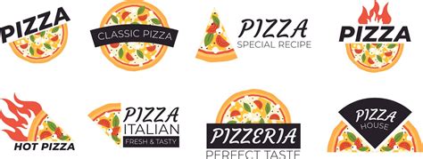 Pizza Pizzeria Logo Or Icon Labels For Menu Vector Image