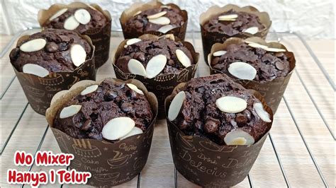 Cukup Telur No Mixer Bisa Buat Banana Choco Muffin Terenak Beneran