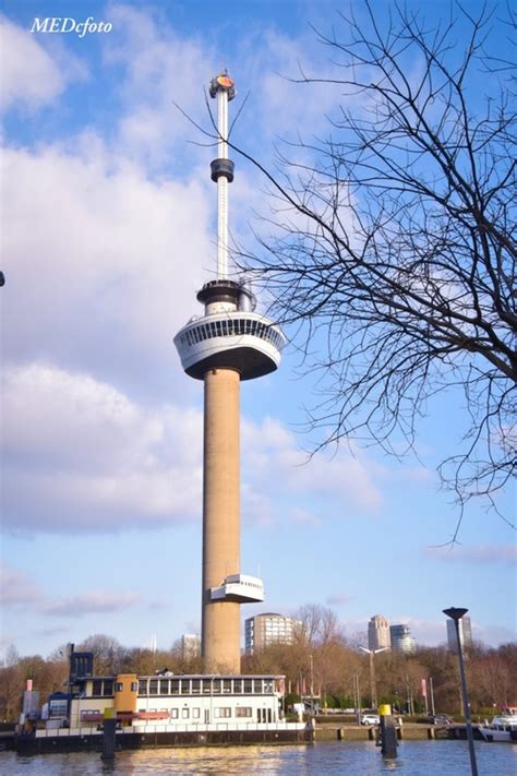 Euromast Rotterdam From Aan De Overkant Van Het Water Netherlands