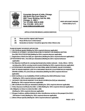 Consulate General Of India Chicago Il - Fill Online, Printable ...