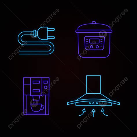 Household Appliances Vector Art PNG Household Appliance Neon Light