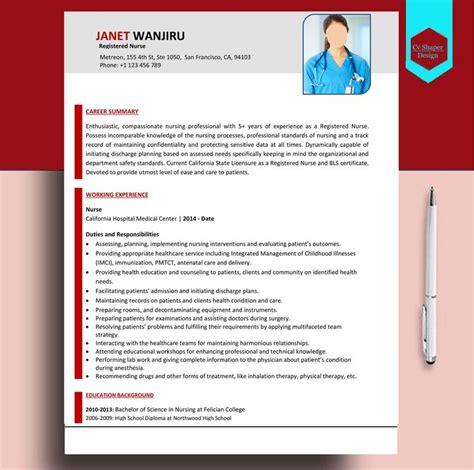 Professional Nurse CV Microsoft Word Template